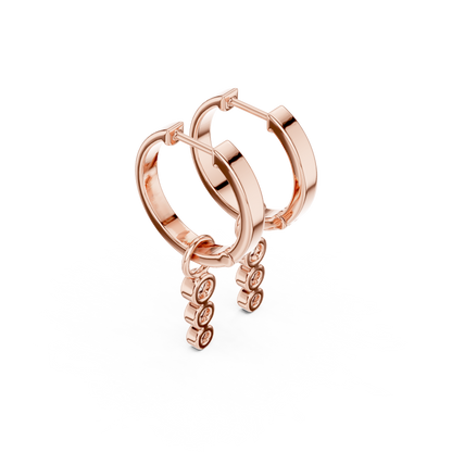 Cirelle Triple Diamond Drop Hoops