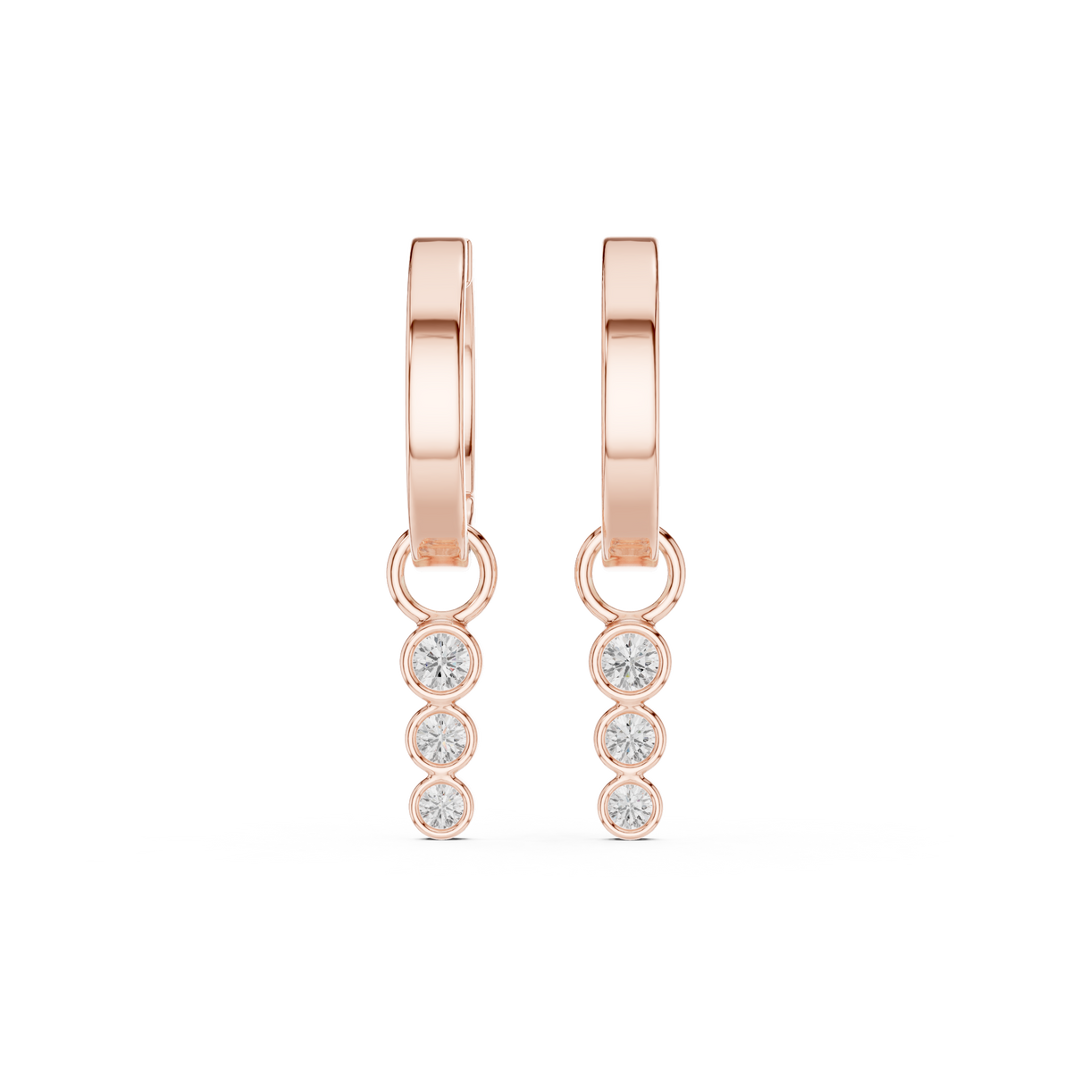 Cirelle Triple Diamond Drop Hoops