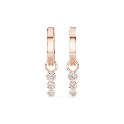 Cirelle Triple Diamond Drop Hoops