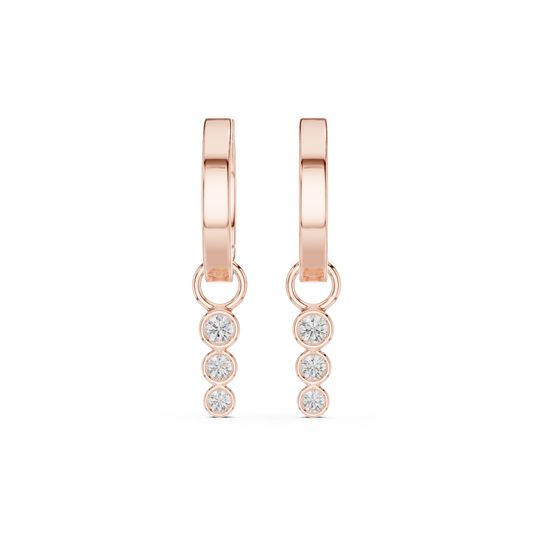Cirelle Triple Diamond Drop Hoops