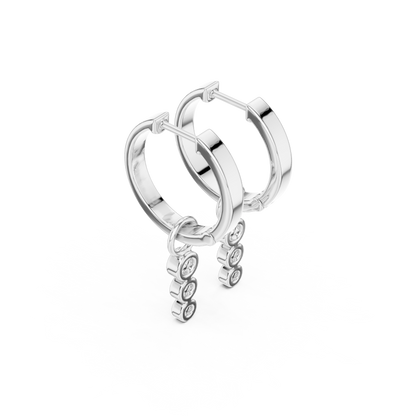 Cirelle Triple Diamond Drop Hoops