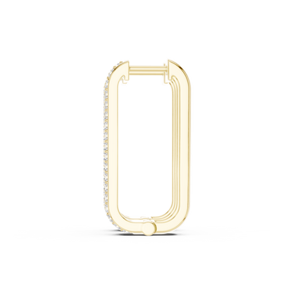Seralyn Pavé Diamond Rectangle Hoops