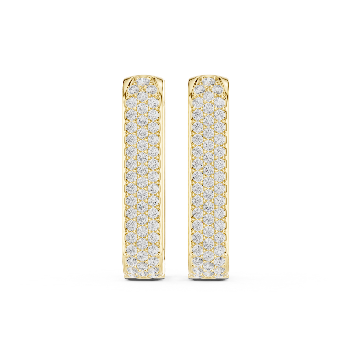 Seralyn Pavé Diamond Rectangle Hoops