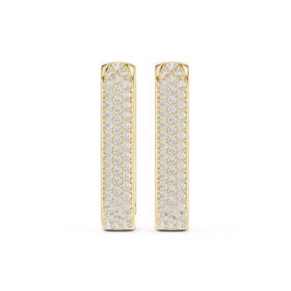 Seralyn Pavé Diamond Rectangle Hoops