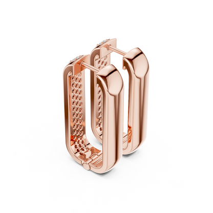 Seralyn Pavé Diamond Rectangle Hoops