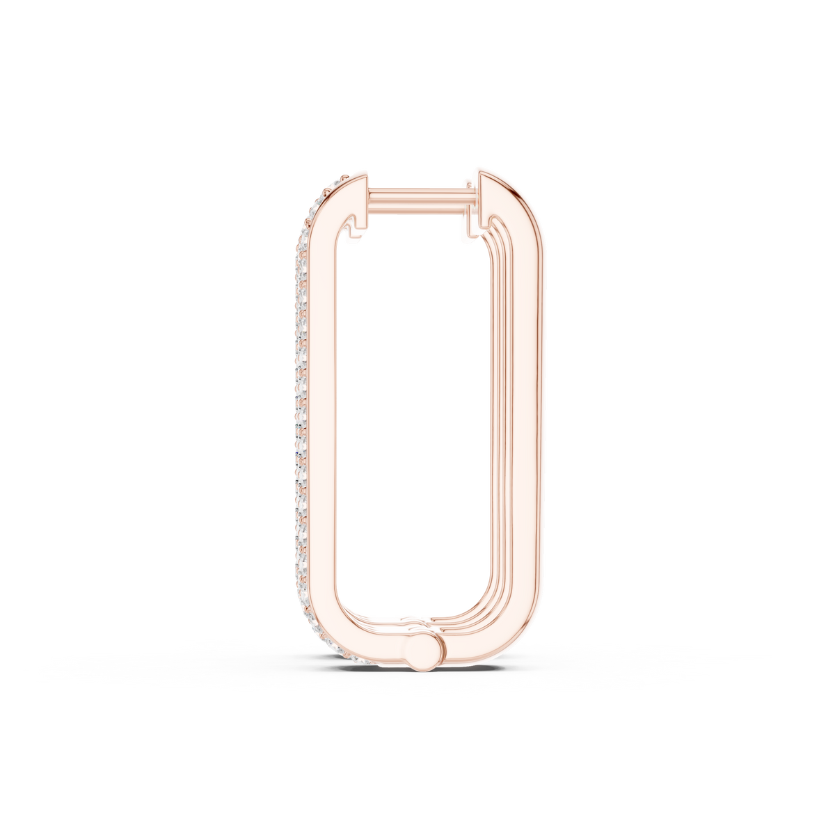 Seralyn Pavé Diamond Rectangle Hoops