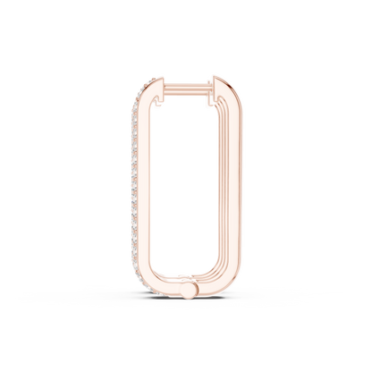 Seralyn Pavé Diamond Rectangle Hoops