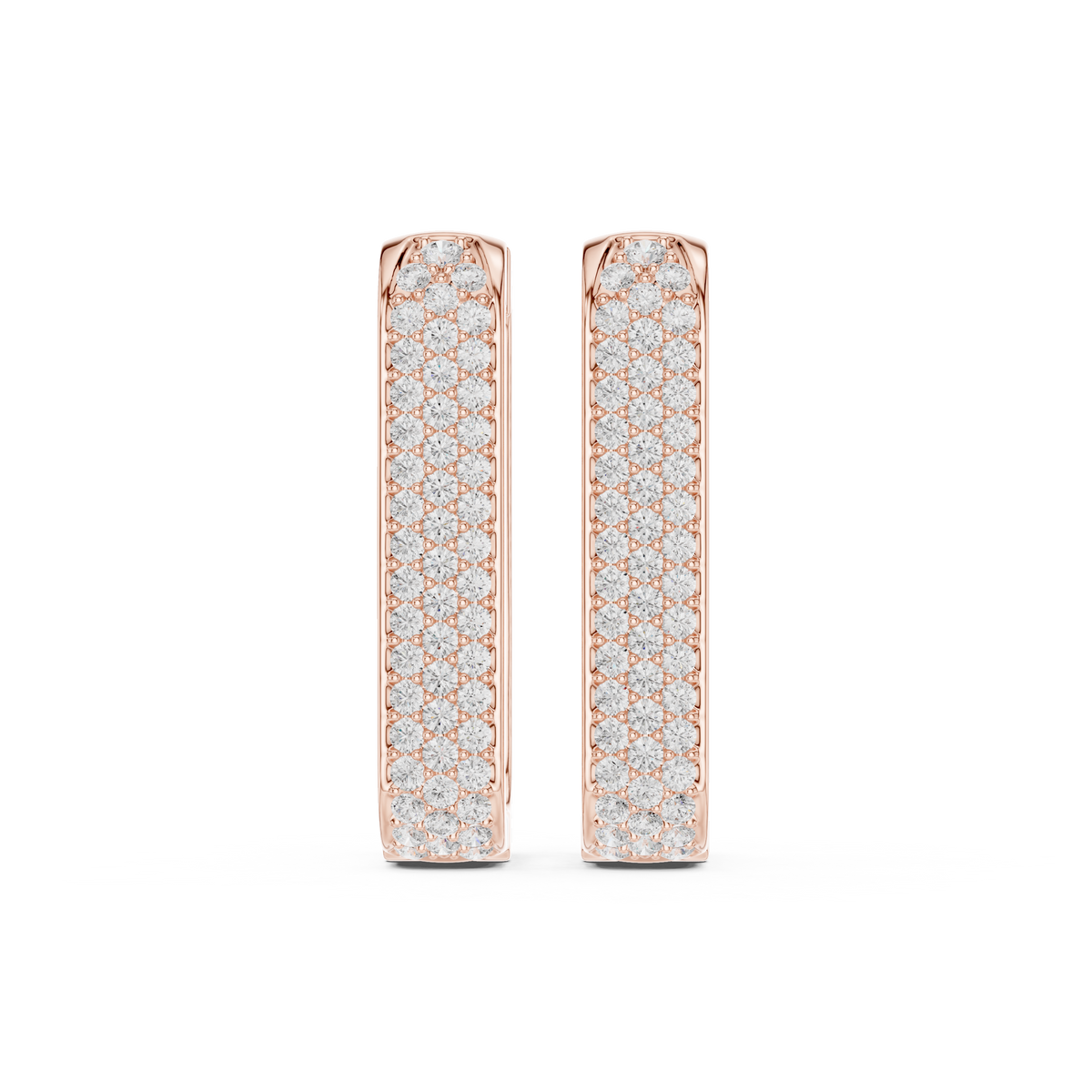 Seralyn Pavé Diamond Rectangle Hoops