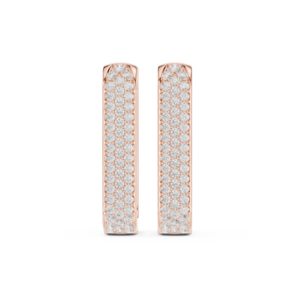 Seralyn Pavé Diamond Rectangle Hoops