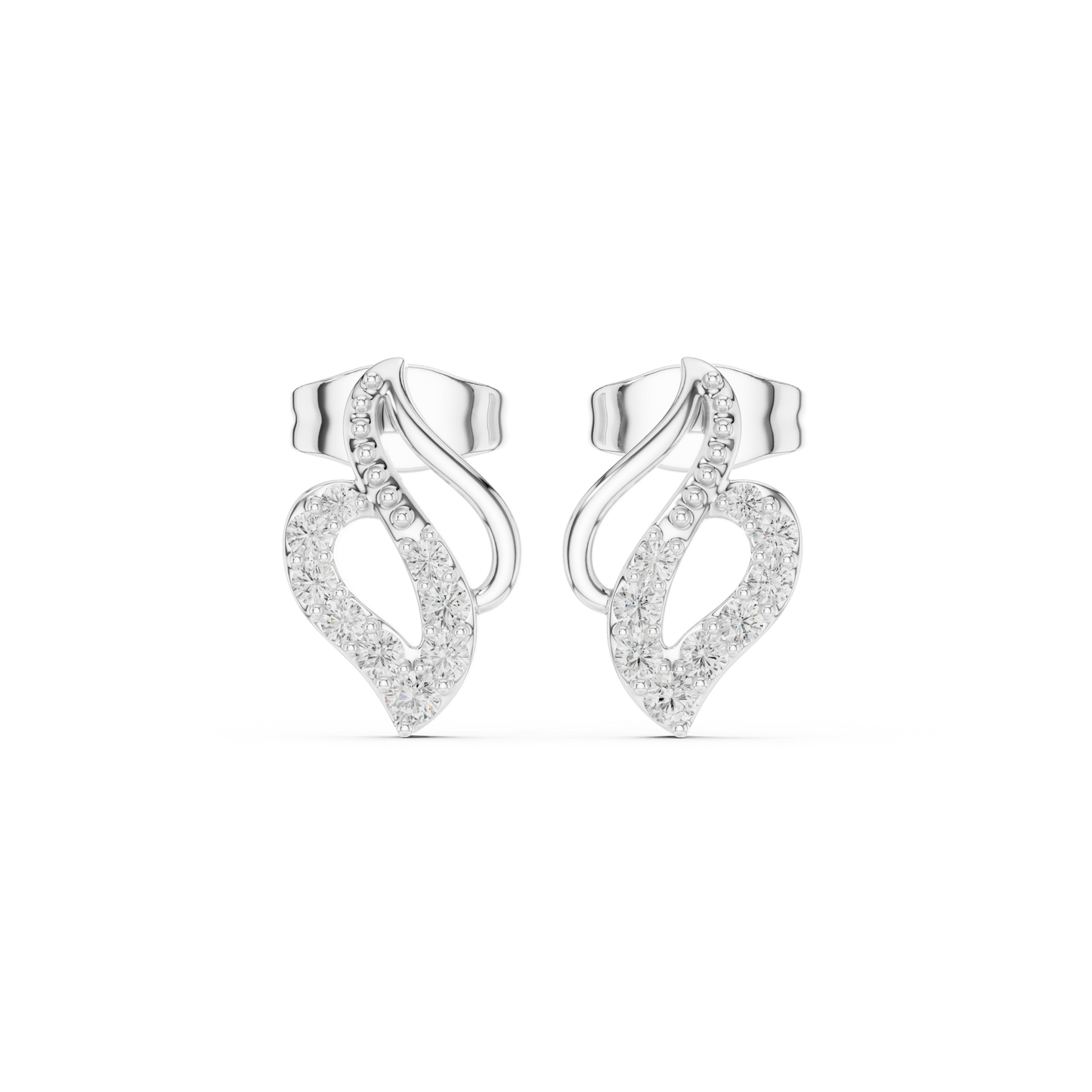 Infinity Heart Moissanite Stud Earrings in 925 Sterling Silver