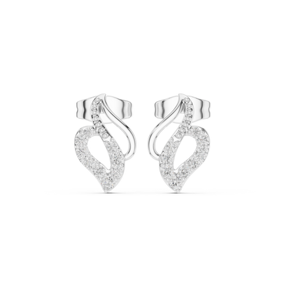 Infinity Heart Moissanite Stud Earrings in 925 Sterling Silver