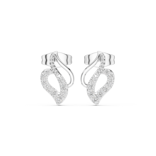 Infinity Heart Moissanite Stud Earrings in 925 Sterling Silver