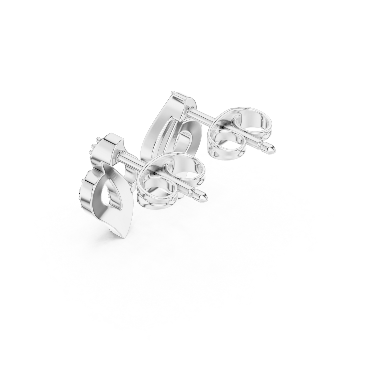 Infinity Heart Moissanite Stud Earrings in 925 Sterling Silver