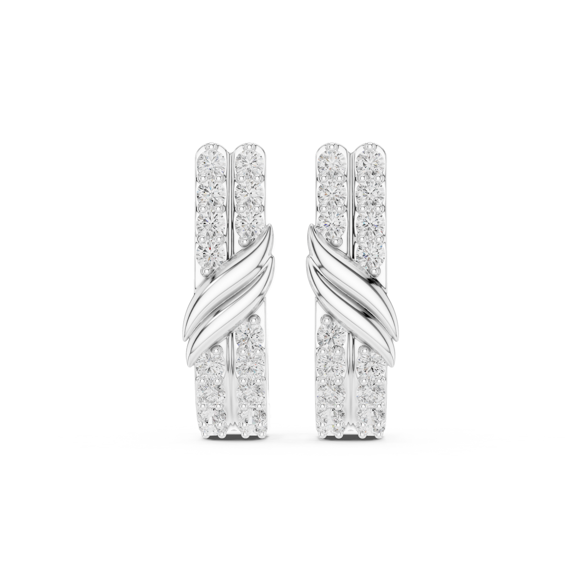 Varelle Diamond Twist Bar Earrings