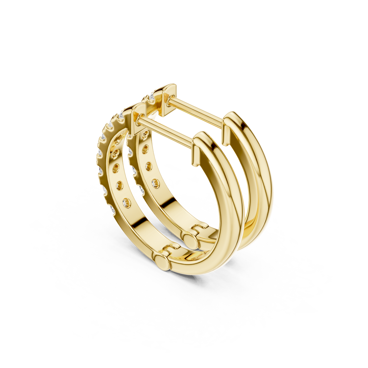 Lunessa Round Diamond Hoops Earring