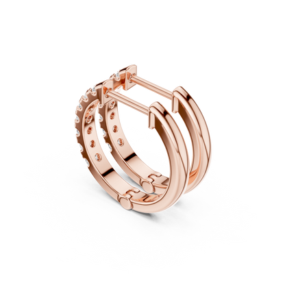 Lunessa Round Diamond Hoops Earring