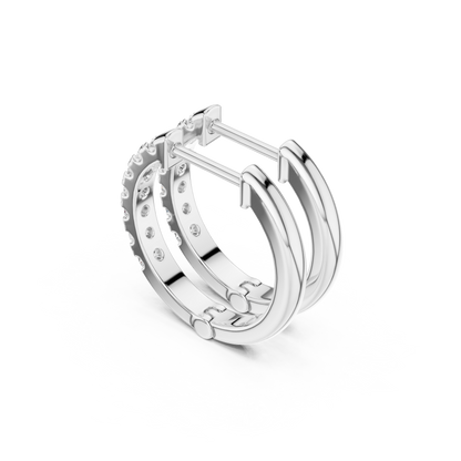 Lunessa Round Diamond Hoops Earring