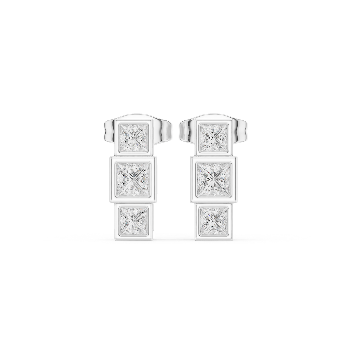 Zavira Princess Diamond Cube Studs