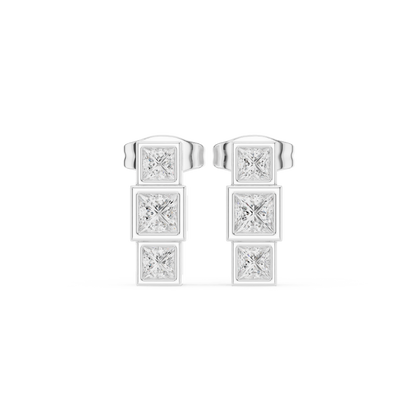 Zavira Princess Diamond Cube Studs
