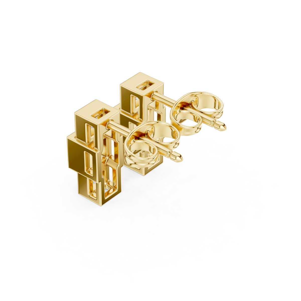 Zavira Princess Diamond Cube Studs
