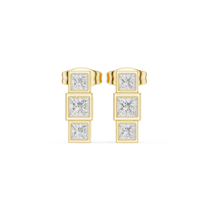 Zavira Princess Diamond Cube Studs