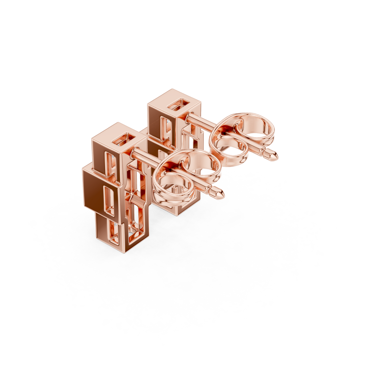Zavira Princess Diamond Cube Studs