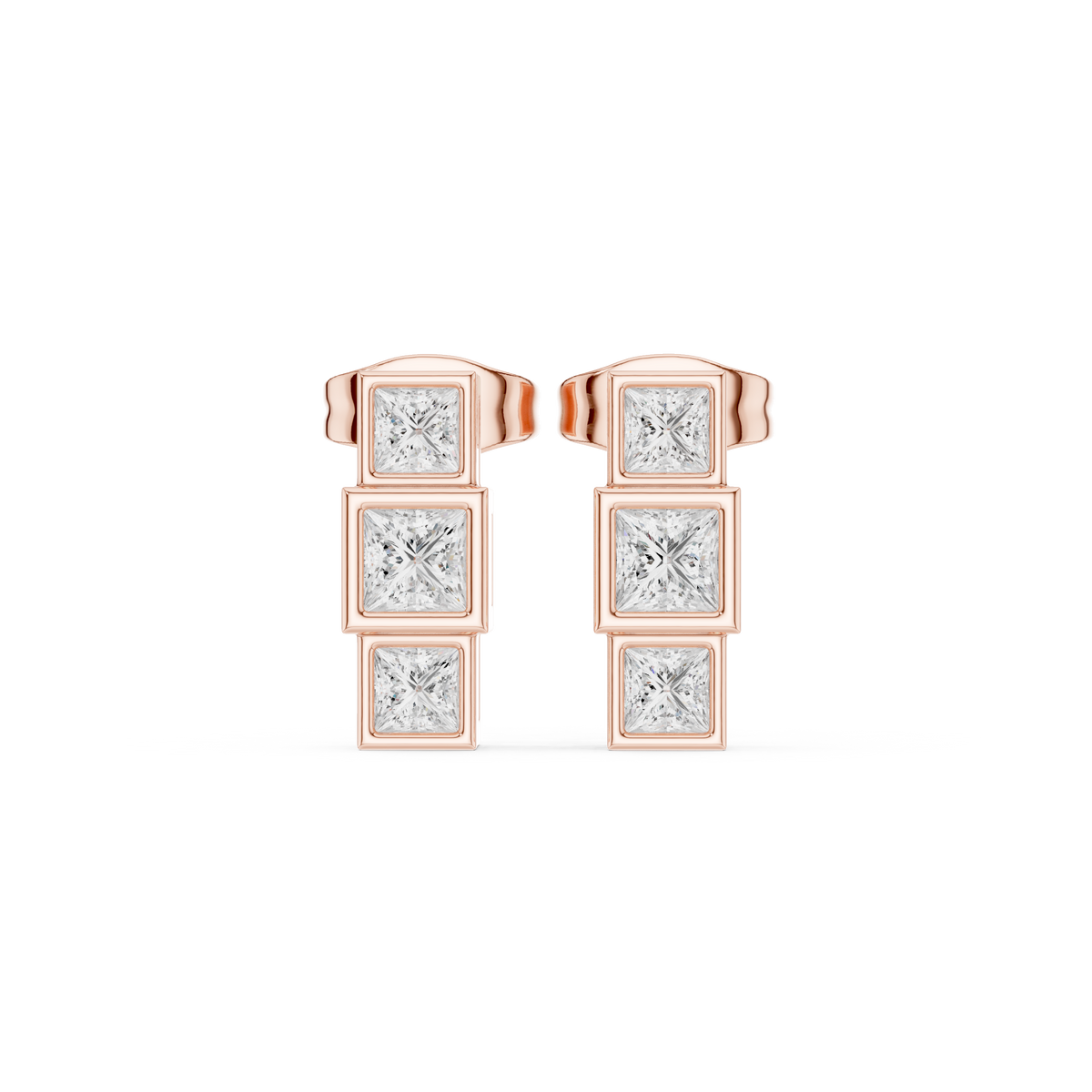 Zavira Princess Diamond Cube Studs