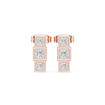 Zavira Princess Diamond Cube Studs