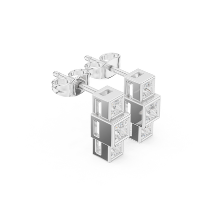 Zavira Princess Diamond Cube Studs