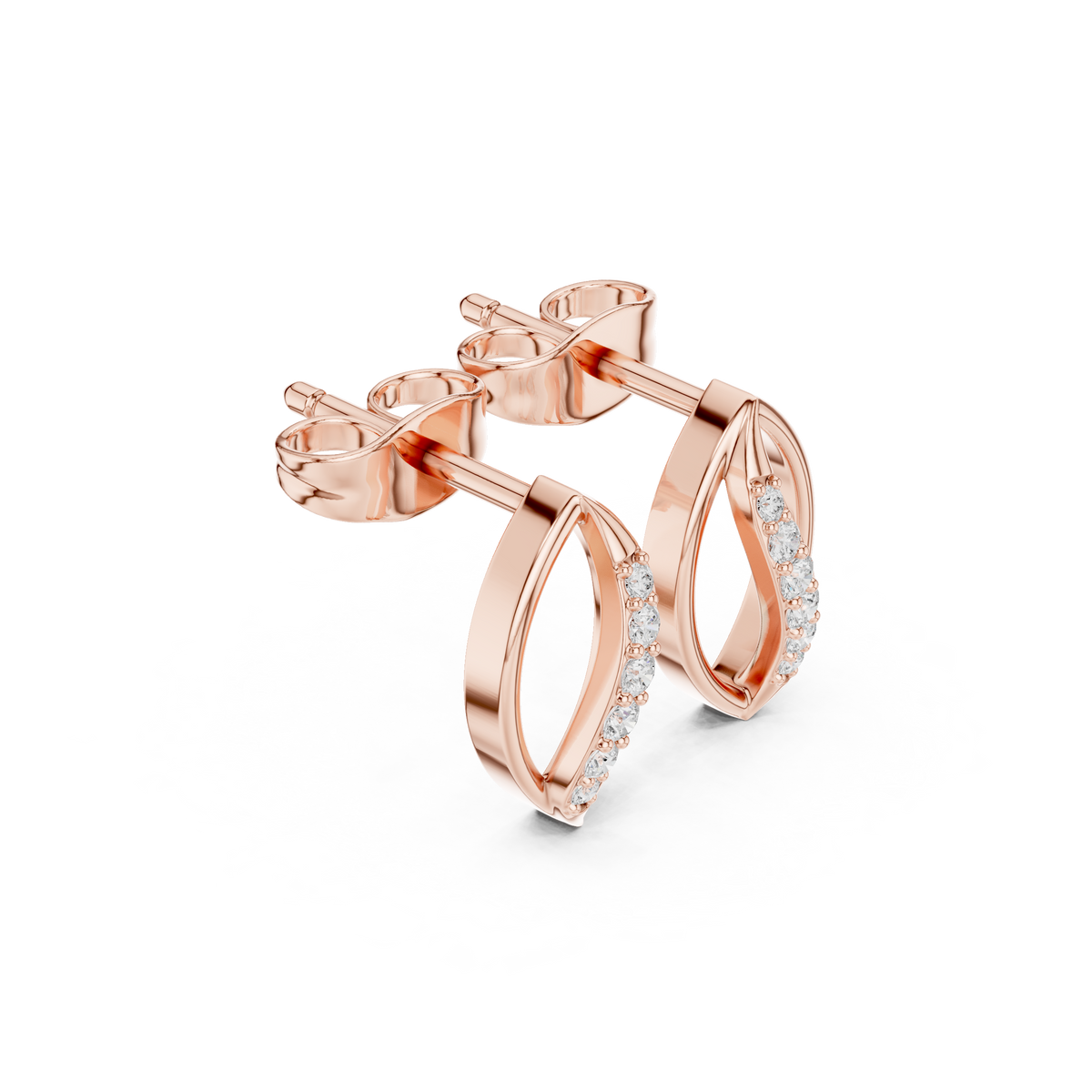 Avenza Round Diamond Leafline Studs
