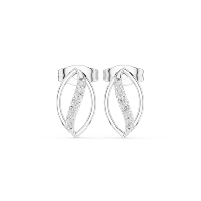 Nature's Vein Moissanite Stud Earrings in 925 Sterling Silver