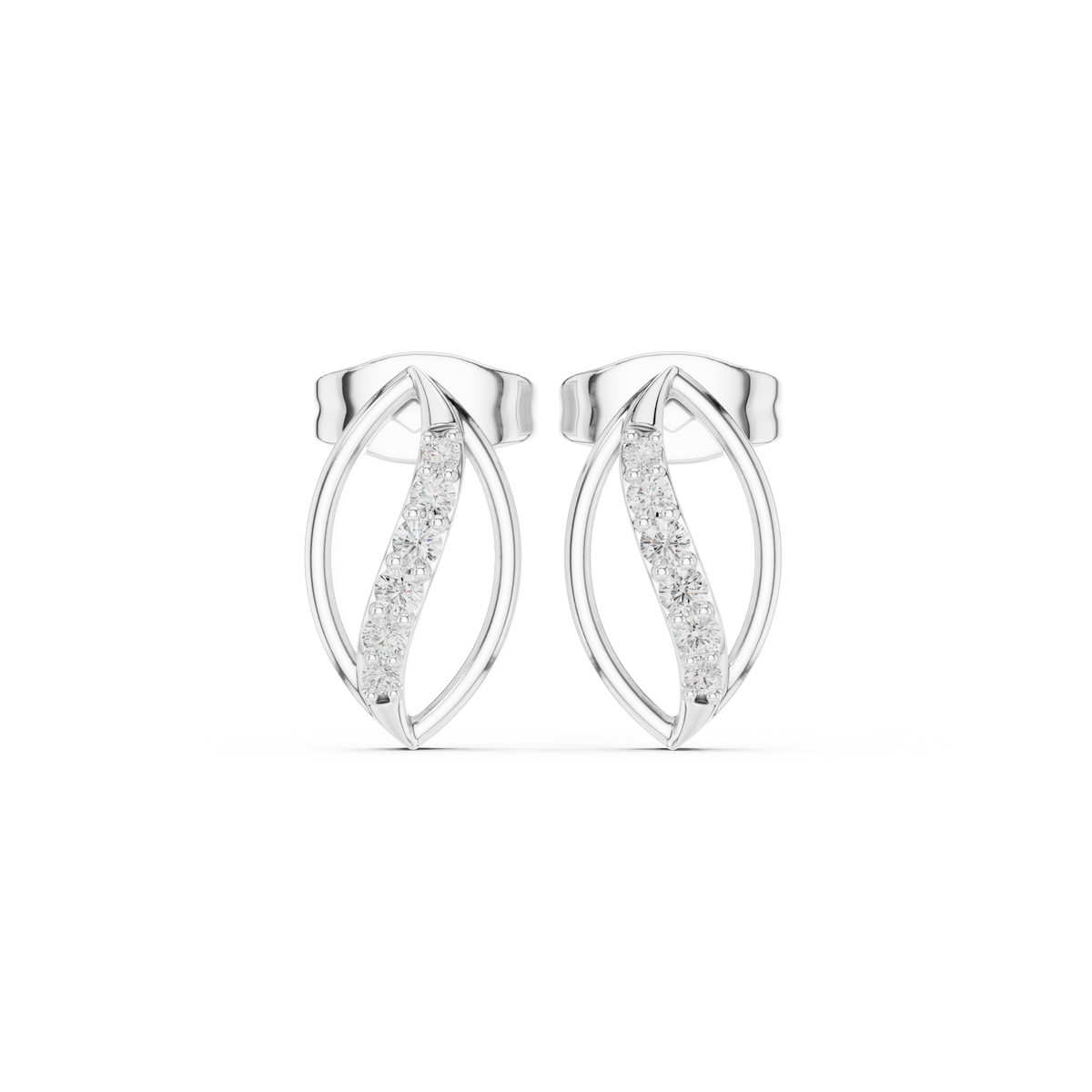 Avenza Round Diamond Leafline Studs
