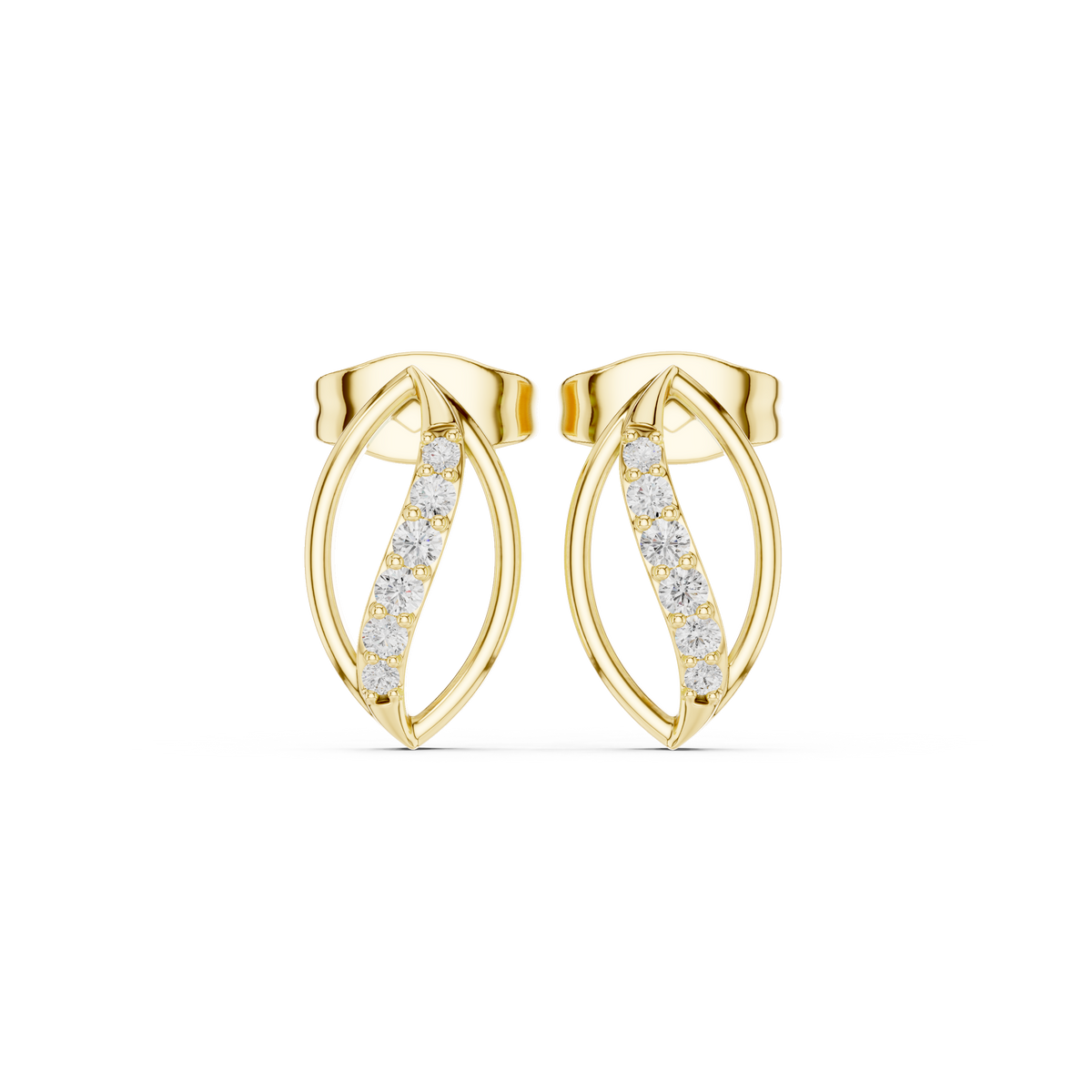 Avenza Round Diamond Leafline Studs