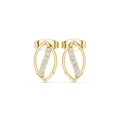 Avenza Round Diamond Leafline Studs