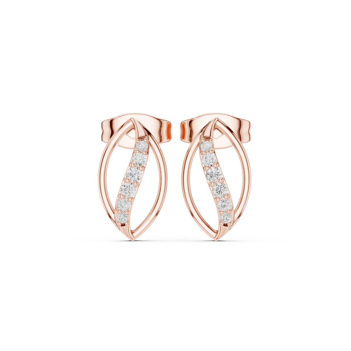 Avenza Round Diamond Leafline Studs