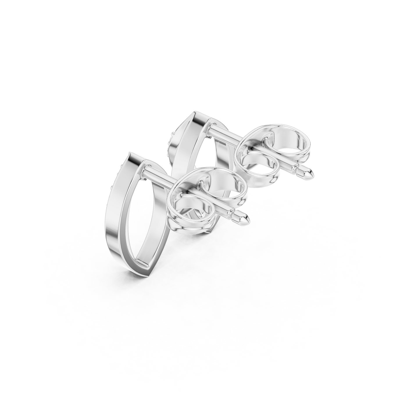 Nature's Vein Moissanite Stud Earrings in 925 Sterling Silver