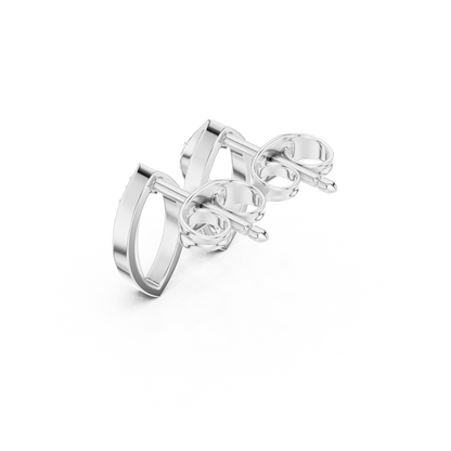 Nature's Vein Moissanite Stud Earrings in 925 Sterling Silver