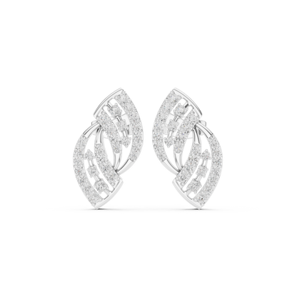 Elvaira Diamond Interwoven Leaf Studs