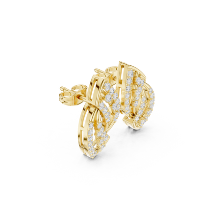 Elvaira Diamond Interwoven Leaf Studs