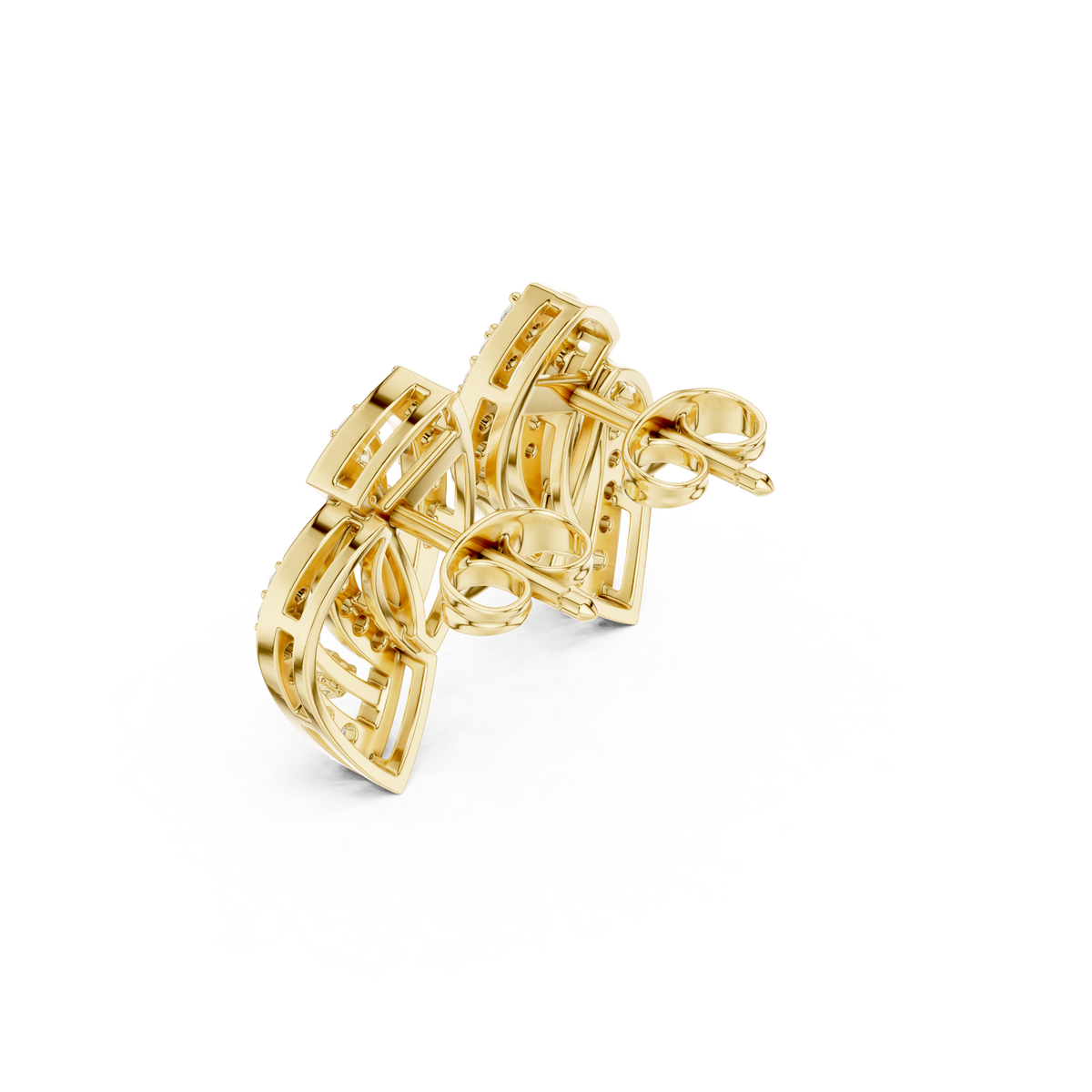 Elvaira Diamond Interwoven Leaf Studs