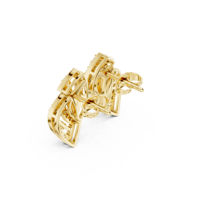 Elvaira Diamond Interwoven Leaf Studs