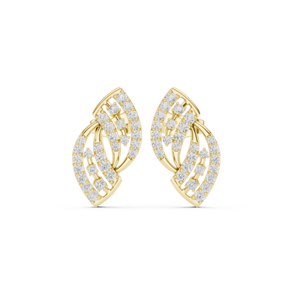 Elvaira Diamond Interwoven Leaf Studs