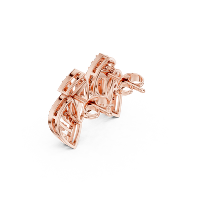 Elvaira Diamond Interwoven Leaf Studs