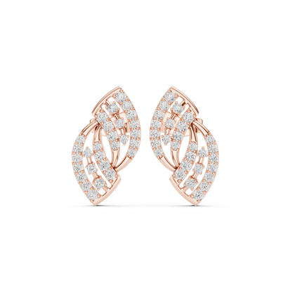 Elvaira Diamond Interwoven Leaf Studs