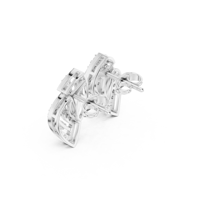 Elvaira Diamond Interwoven Leaf Studs