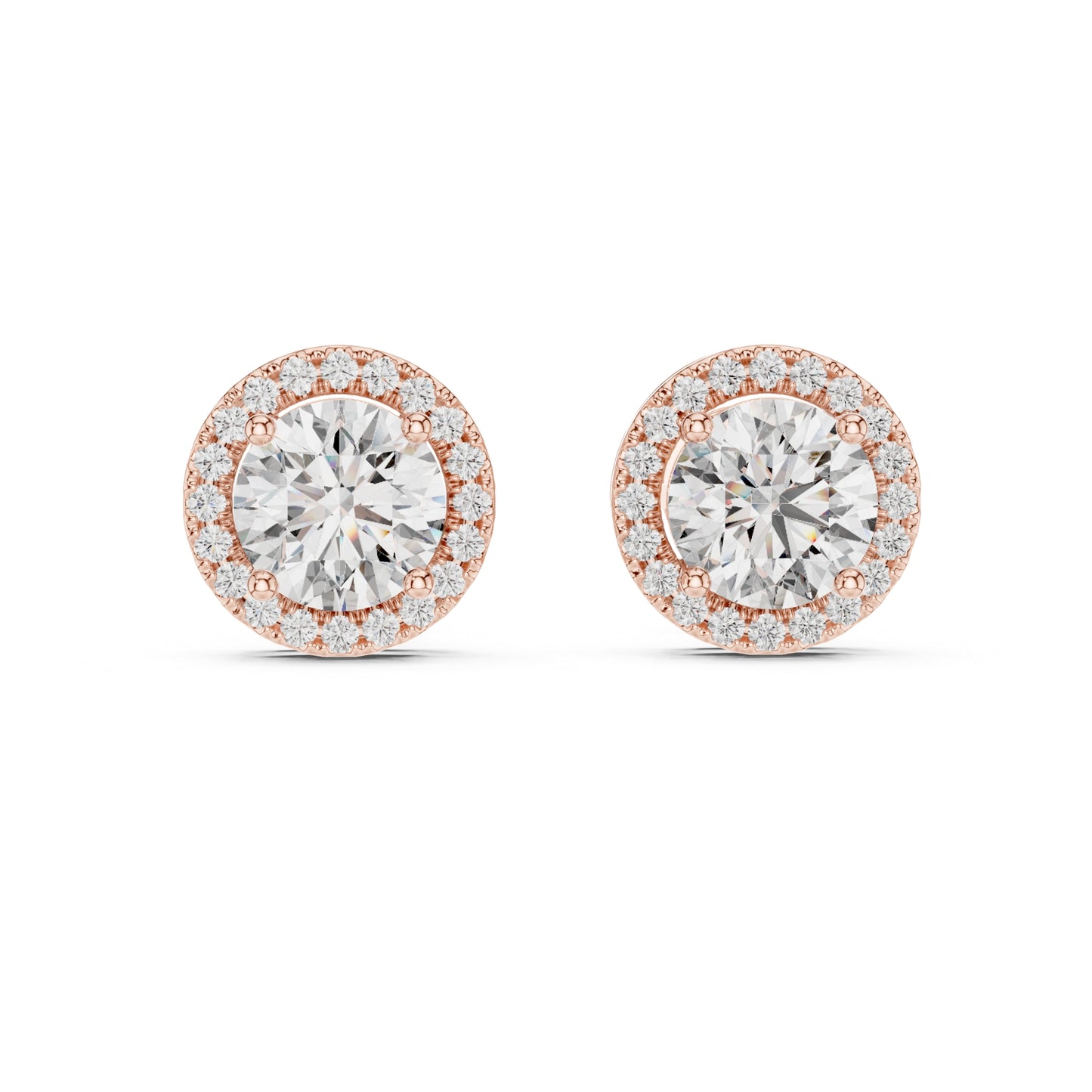 Elegant Lab Grown Diamond Stud Earrings in Gold for Women
