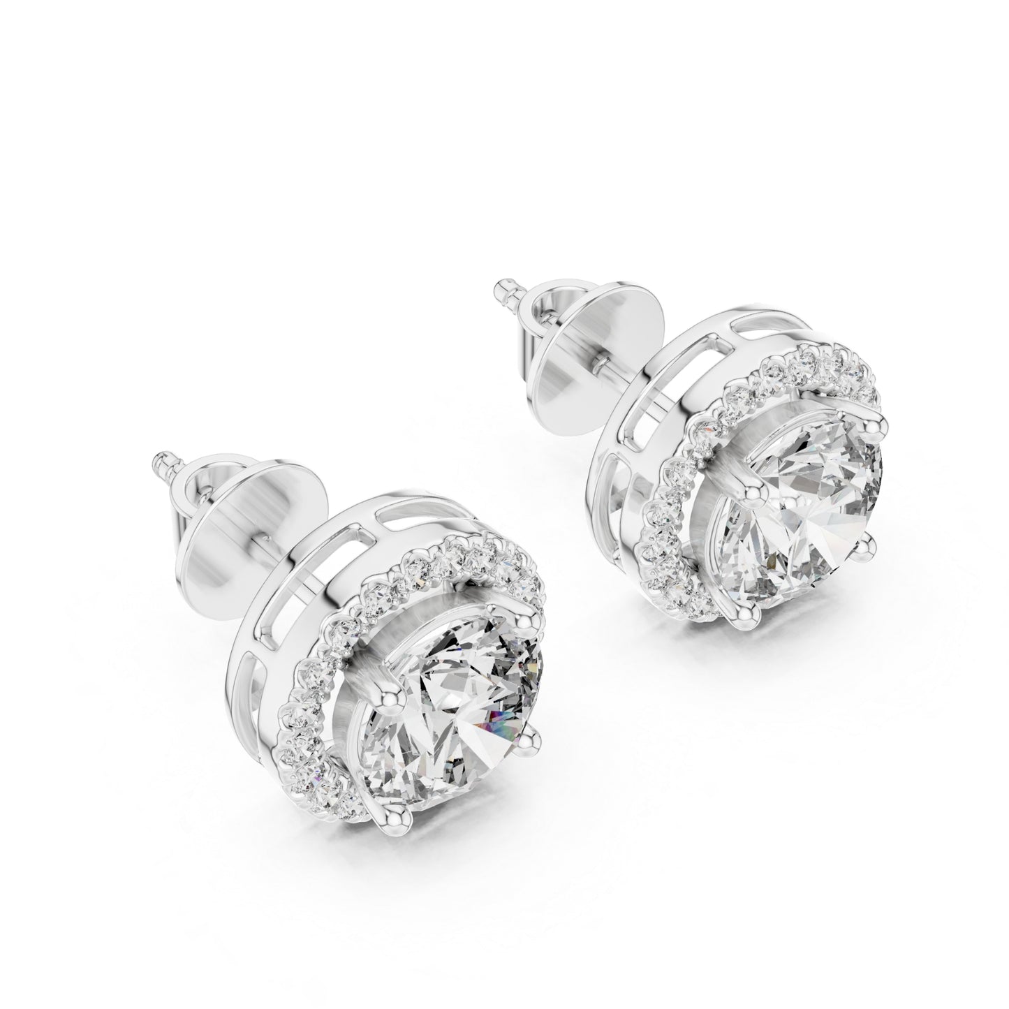 Elegant Lab Grown Diamond Stud Earrings in Gold for Women