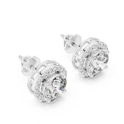 Elegant Lab Grown Diamond Stud Earrings in Gold for Women