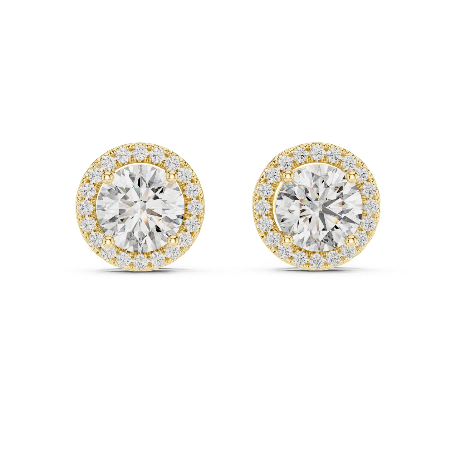 Elegant Lab Grown Diamond Stud Earrings in Gold for Women