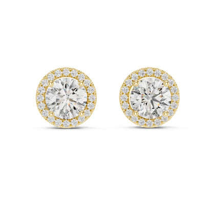 Elegant Lab Grown Diamond Stud Earrings in Gold for Women